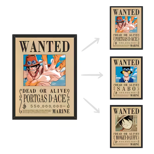 Luffy Kid Law Poster