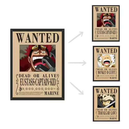 Luffy Kid Law Poster